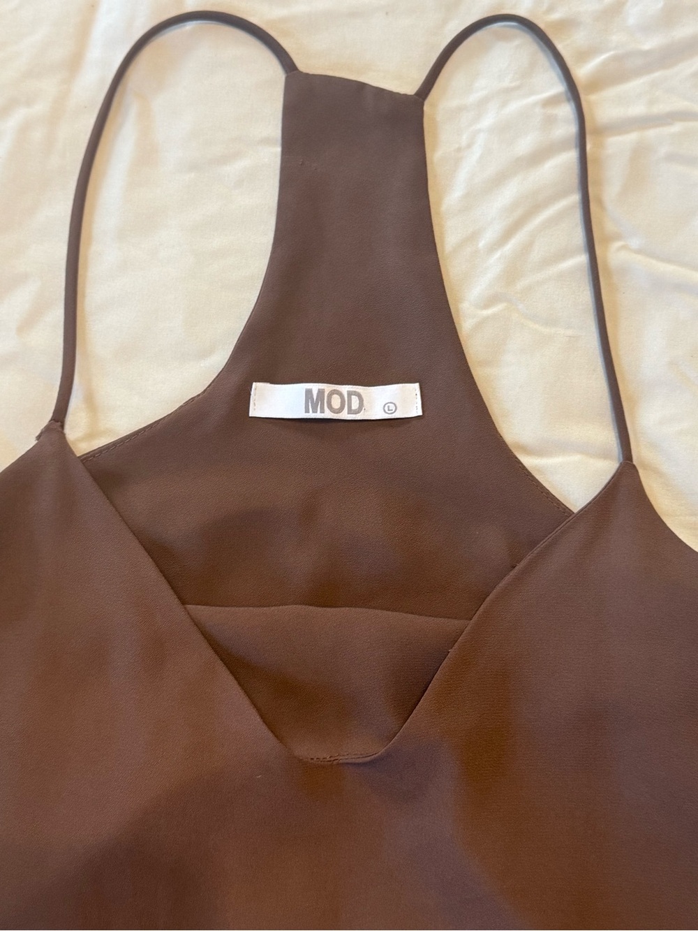 MOD Brown Racerback V-Neck Tank Top - Picture 4 of 5